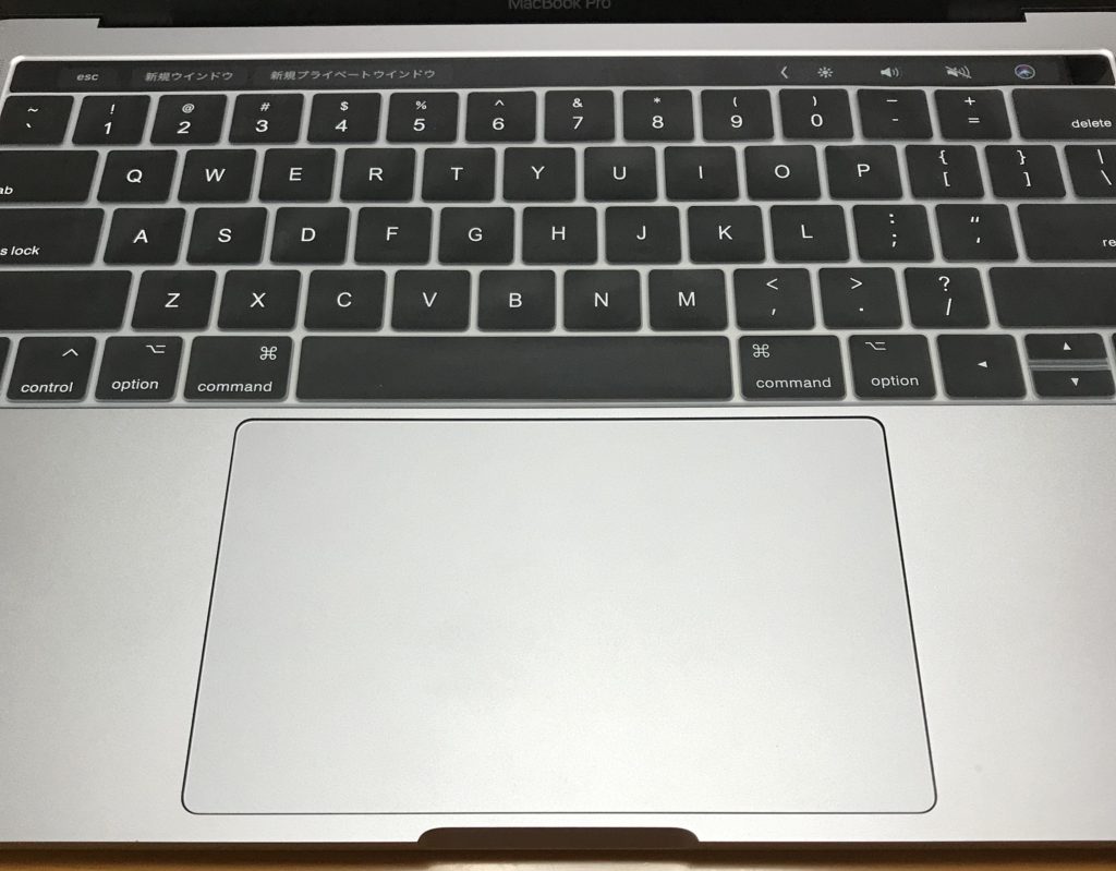 MacBook Proキーボードカバー装着した写真